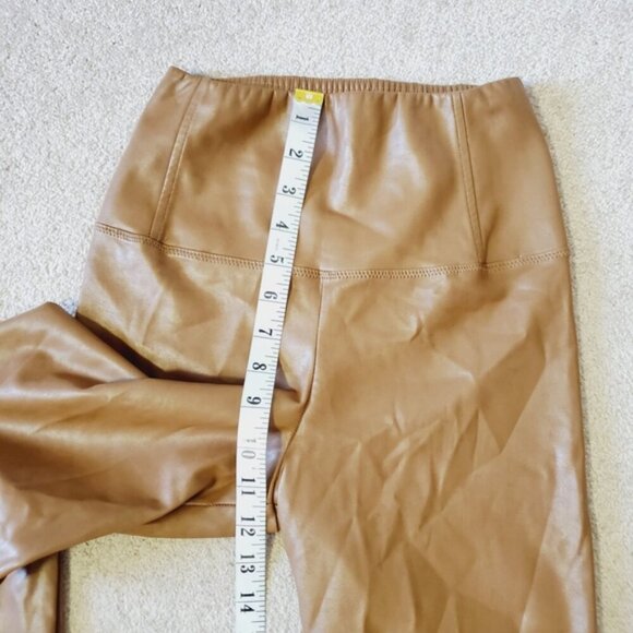 Aritzia Wilfred Free Daria Faux Leather Camel High Rise Leggings S - Picture 5 of 8